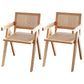 Modern Solid Wood Home Dining Arm Chair Open Back Dining Side Chair Natural 2 Piece Set Clearhalo 'Dining Chairs' 'Dining Tables & Seating' 'dining_chair' 'furn' 'furn_dining_chair' 'Furniture' 'furniture_dining_chair' 'Kitchen & Dining Furniture' 4832328