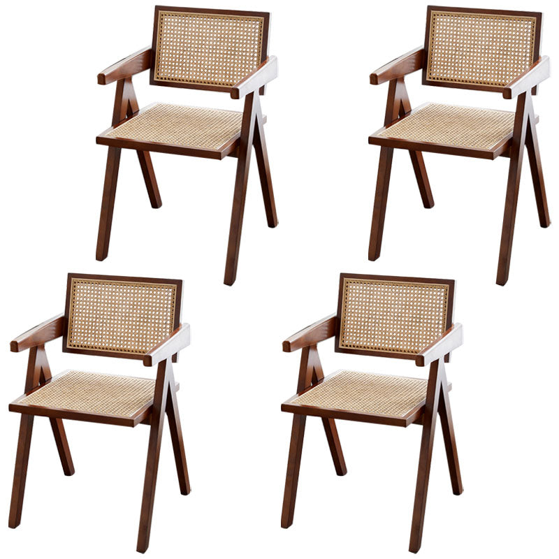 Modern Solid Wood Home Dining Arm Chair Open Back Dining Side Chair Walnut Multi Color 4 Piece Set Clearhalo 'Dining Chairs' 'Dining Tables & Seating' 'dining_chair' 'furn' 'furn_dining_chair' 'Furniture' 'furniture_dining_chair' 'Kitchen & Dining Furniture' 4832332