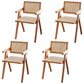 Modern Solid Wood Home Dining Arm Chair Open Back Dining Side Chair Khaki 4 Piece Set Clearhalo 'Dining Chairs' 'Dining Tables & Seating' 'dining_chair' 'furn' 'furn_dining_chair' 'Furniture' 'furniture_dining_chair' 'Kitchen & Dining Furniture' 4832338