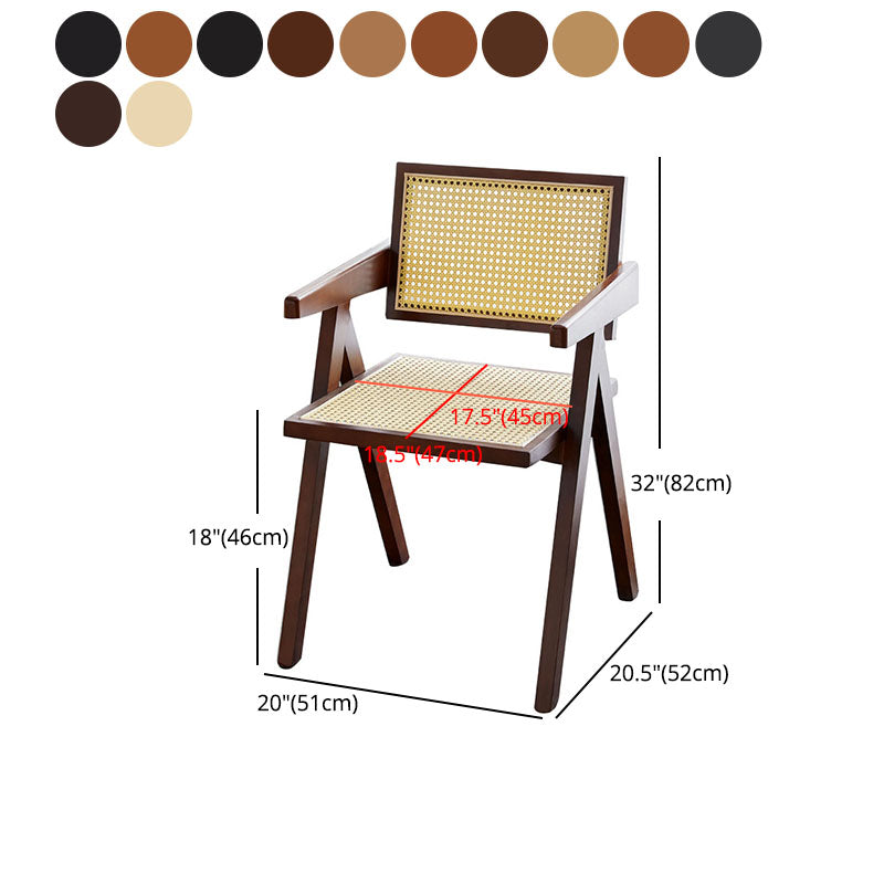 Modern Solid Wood Home Dining Arm Chair Open Back Dining Side Chair Clearhalo 'Dining Chairs' 'Dining Tables & Seating' 'dining_chair' 'furn' 'furn_dining_chair' 'Furniture' 'furniture_dining_chair' 'Kitchen & Dining Furniture' 4832345