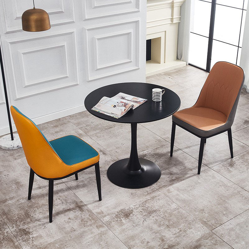 Modern Style Metal Armless Chair Faux Leather Side Chair for Dining Room Clearhalo 'Dining Chairs' 'Dining Tables & Seating' 'dining_chair' 'furn' 'furn_dining_chair' 'Furniture' 'furniture_dining_chair' 'Kitchen & Dining Furniture' 4832352