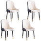 Modern Style Metal Armless Chair Faux Leather Side Chair for Dining Room Black White 4 Piece Set Clearhalo 'Dining Chairs' 'Dining Tables & Seating' 'dining_chair' 'furn' 'furn_dining_chair' 'Furniture' 'furniture_dining_chair' 'Kitchen & Dining Furniture' 4832366