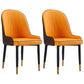 Modern Style Metal Armless Chair Faux Leather Side Chair for Dining Room Orange 2 Piece Set Clearhalo 'Dining Chairs' 'Dining Tables & Seating' 'dining_chair' 'furn' 'furn_dining_chair' 'Furniture' 'furniture_dining_chair' 'Kitchen & Dining Furniture' 4832371