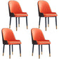 Modern Style Metal Armless Chair Faux Leather Side Chair for Dining Room Orange Red 4 Piece Set Clearhalo 'Dining Chairs' 'Dining Tables & Seating' 'dining_chair' 'furn' 'furn_dining_chair' 'Furniture' 'furniture_dining_chair' 'Kitchen & Dining Furniture' 4832378