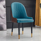 Modern Style Metal Armless Chair Faux Leather Side Chair for Dining Room Blue-Brown 1 Piece Clearhalo 'Dining Chairs' 'Dining Tables & Seating' 'dining_chair' 'furn' 'furn_dining_chair' 'Furniture' 'furniture_dining_chair' 'Kitchen & Dining Furniture' 4832385