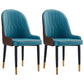 Modern Style Metal Armless Chair Faux Leather Side Chair for Dining Room Blue-Brown 2 Piece Set Clearhalo 'Dining Chairs' 'Dining Tables & Seating' 'dining_chair' 'furn' 'furn_dining_chair' 'Furniture' 'furniture_dining_chair' 'Kitchen & Dining Furniture' 4832386