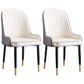 Modern Style Metal Armless Chair Faux Leather Side Chair for Dining Room White-Gray 2 Piece Set Clearhalo 'Dining Chairs' 'Dining Tables & Seating' 'dining_chair' 'furn' 'furn_dining_chair' 'Furniture' 'furniture_dining_chair' 'Kitchen & Dining Furniture' 4832392