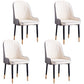 Modern Style Metal Armless Chair Faux Leather Side Chair for Dining Room White-Gray 4 Piece Set Clearhalo 'Dining Chairs' 'Dining Tables & Seating' 'dining_chair' 'furn' 'furn_dining_chair' 'Furniture' 'furniture_dining_chair' 'Kitchen & Dining Furniture' 4832393