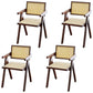 Modern Home Dining Arm Chair Rubberwood Open Back Dining Side Chair Walnut 4 Piece Set Clearhalo 'Dining Chairs' 'Dining Tables & Seating' 'dining_chair' 'furn' 'furn_dining_chair' 'Furniture' 'furniture_dining_chair' 'Kitchen & Dining Furniture' 4832402