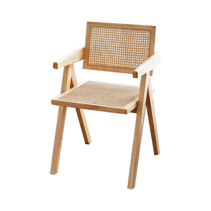 Modern Home Dining Arm Chair Rubberwood Open Back Dining Side Chair Clearhalo 'Dining Chairs' 'Dining Tables & Seating' 'dining_chair' 'furn' 'furn_dining_chair' 'Furniture' 'furniture_dining_chair' 'Kitchen & Dining Furniture' 4832406