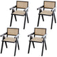 Modern Home Dining Arm Chair Rubberwood Open Back Dining Side Chair Gloss Black 4 Piece Set Clearhalo 'Dining Chairs' 'Dining Tables & Seating' 'dining_chair' 'furn' 'furn_dining_chair' 'Furniture' 'furniture_dining_chair' 'Kitchen & Dining Furniture' 4832409