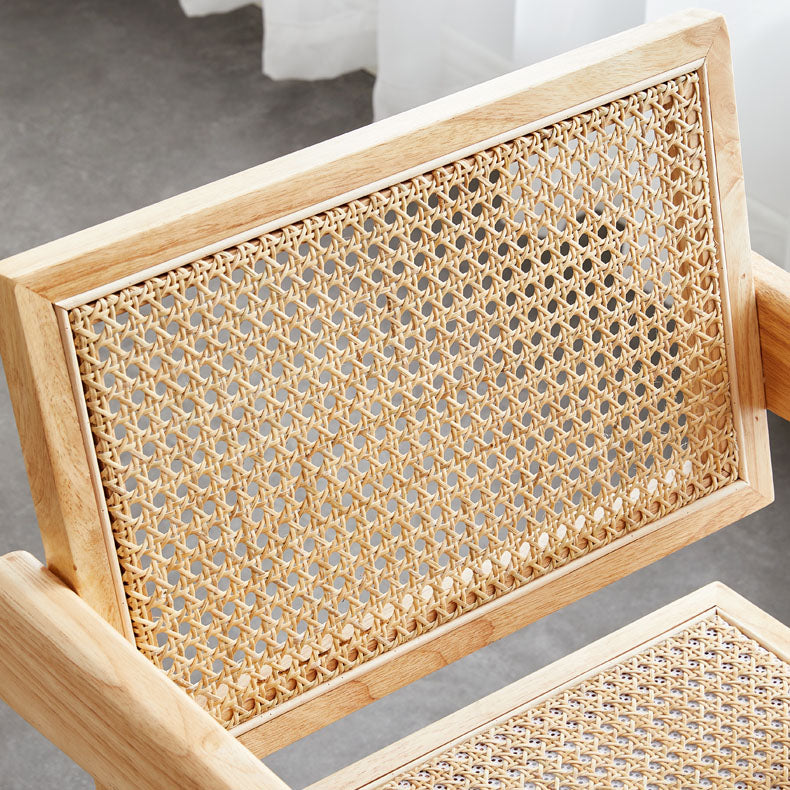 Modern Home Dining Arm Chair Rubberwood Open Back Dining Side Chair Clearhalo 'Dining Chairs' 'Dining Tables & Seating' 'dining_chair' 'furn' 'furn_dining_chair' 'Furniture' 'furniture_dining_chair' 'Kitchen & Dining Furniture' 4832410