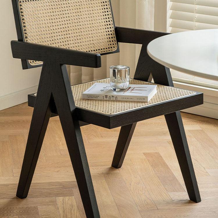 Modern Home Dining Arm Chair Rubberwood Open Back Dining Side Chair Clearhalo 'Dining Chairs' 'Dining Tables & Seating' 'dining_chair' 'furn' 'furn_dining_chair' 'Furniture' 'furniture_dining_chair' 'Kitchen & Dining Furniture' 4832417