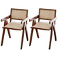 Modern Home Dining Arm Chair Rubberwood Open Back Dining Side Chair Walnut-Grey 2 Piece Set Clearhalo 'Dining Chairs' 'Dining Tables & Seating' 'dining_chair' 'furn' 'furn_dining_chair' 'Furniture' 'furniture_dining_chair' 'Kitchen & Dining Furniture' 4832422