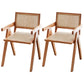 Modern Home Dining Arm Chair Rubberwood Open Back Dining Side Chair Brown 2 Piece Set Clearhalo 'Dining Chairs' 'Dining Tables & Seating' 'dining_chair' 'furn' 'furn_dining_chair' 'Furniture' 'furniture_dining_chair' 'Kitchen & Dining Furniture' 4832425