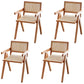 Modern Home Dining Arm Chair Rubberwood Open Back Dining Side Chair Brown 4 Piece Set Clearhalo 'Dining Chairs' 'Dining Tables & Seating' 'dining_chair' 'furn' 'furn_dining_chair' 'Furniture' 'furniture_dining_chair' 'Kitchen & Dining Furniture' 4832426