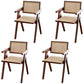 Modern Home Dining Arm Chair Rubberwood Open Back Dining Side Chair Walnut White 4 Piece Set Clearhalo 'Dining Chairs' 'Dining Tables & Seating' 'dining_chair' 'furn' 'furn_dining_chair' 'Furniture' 'furniture_dining_chair' 'Kitchen & Dining Furniture' 4832432