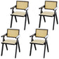 Modern Home Dining Arm Chair Rubberwood Open Back Dining Side Chair Black 4 Piece Set Clearhalo 'Dining Chairs' 'Dining Tables & Seating' 'dining_chair' 'furn' 'furn_dining_chair' 'Furniture' 'furniture_dining_chair' 'Kitchen & Dining Furniture' 4832435