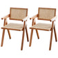 Modern Home Dining Arm Chair Rubberwood Open Back Dining Side Chair Light Wood 2 Piece Set Clearhalo 'Dining Chairs' 'Dining Tables & Seating' 'dining_chair' 'furn' 'furn_dining_chair' 'Furniture' 'furniture_dining_chair' 'Kitchen & Dining Furniture' 4832437