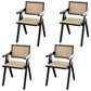 Modern Home Dining Arm Chair Rubberwood Open Back Dining Side Chair Matte Black 4 Piece Set Clearhalo 'Dining Chairs' 'Dining Tables & Seating' 'dining_chair' 'furn' 'furn_dining_chair' 'Furniture' 'furniture_dining_chair' 'Kitchen & Dining Furniture' 4832441