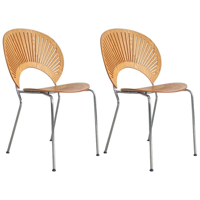 Metal Dining Room Chair Open Back Dining Side Black and Silver Chair Yellow 2 Piece Set Clearhalo 'Dining Chairs' 'Dining Tables & Seating' 'dining_chair' 'furn' 'furn_dining_chair' 'Furniture' 'furniture_dining_chair' 'Kitchen & Dining Furniture' 4832455