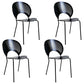Metal Dining Room Chair Open Back Dining Side Black and Silver Chair Black 4 Piece Set Clearhalo 'Dining Chairs' 'Dining Tables & Seating' 'dining_chair' 'furn' 'furn_dining_chair' 'Furniture' 'furniture_dining_chair' 'Kitchen & Dining Furniture' 4832462