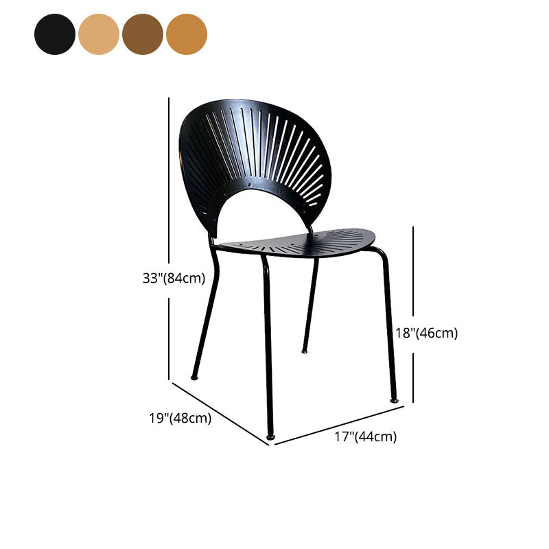 Metal Dining Room Chair Open Back Dining Side Black and Silver Chair Clearhalo 'Dining Chairs' 'Dining Tables & Seating' 'dining_chair' 'furn' 'furn_dining_chair' 'Furniture' 'furniture_dining_chair' 'Kitchen & Dining Furniture' 4832467