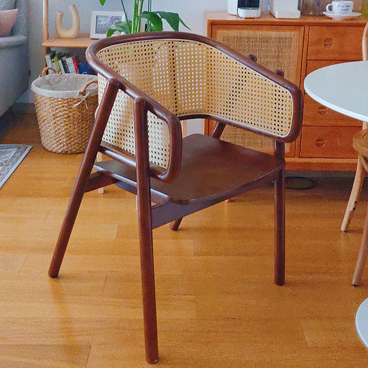 Contemporary Wood Home Dining Arm Chair Open Back Dining Side Chair Clearhalo 'Dining Chairs' 'Dining Tables & Seating' 'dining_chair' 'furn' 'furn_dining_chair' 'Furniture' 'furniture_dining_chair' 'Kitchen & Dining Furniture' 4832473