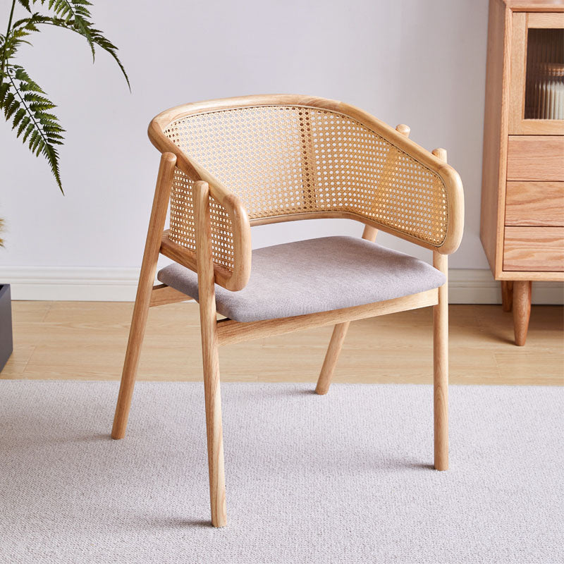 Contemporary Wood Home Dining Arm Chair Open Back Dining Side Chair Wood Gray Clearhalo 'Dining Chairs' 'Dining Tables & Seating' 'dining_chair' 'furn' 'furn_dining_chair' 'Furniture' 'furniture_dining_chair' 'Kitchen & Dining Furniture' 4832487