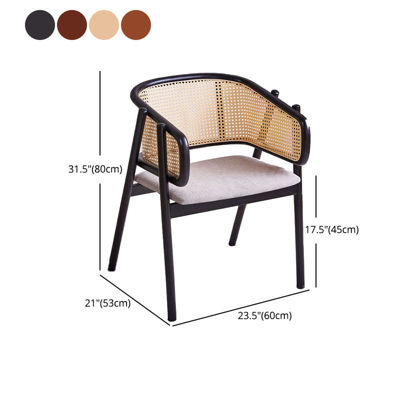 Contemporary Wood Home Dining Arm Chair Open Back Dining Side Chair Clearhalo 'Dining Chairs' 'Dining Tables & Seating' 'dining_chair' 'furn' 'furn_dining_chair' 'Furniture' 'furniture_dining_chair' 'Kitchen & Dining Furniture' 4832493
