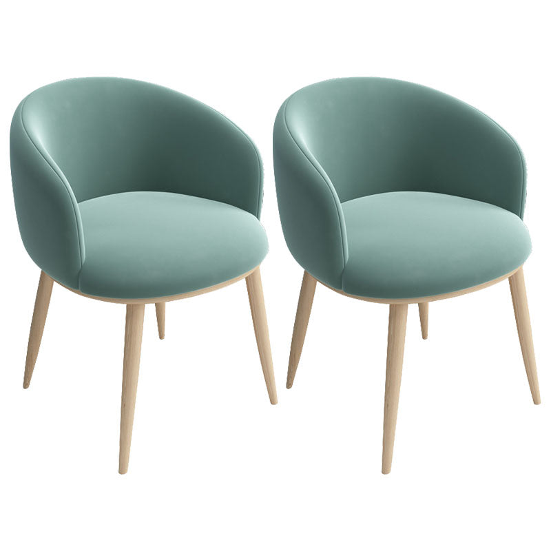 Modern Style Metal Arm Chair Upholstered Fabric Dining Side Chair(Set of 2) Aqua 2 Piece Set Clearhalo 'Dining Chairs' 'Dining Tables & Seating' 'dining_chair' 'furn' 'furn_dining_chair' 'Furniture' 'furniture_dining_chair' 'Kitchen & Dining Furniture' 4832499