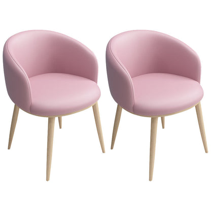 Modern Style Metal Arm Chair Upholstered Fabric Dining Side Chair(Set of 2) Pink 2 Piece Set Clearhalo 'Dining Chairs' 'Dining Tables & Seating' 'dining_chair' 'furn' 'furn_dining_chair' 'Furniture' 'furniture_dining_chair' 'Kitchen & Dining Furniture' 4832502