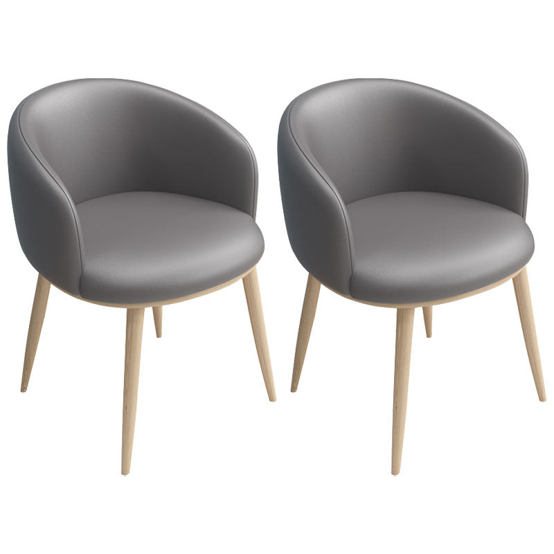 Modern Style Metal Arm Chair Upholstered Fabric Dining Side Chair(Set of 2) Dark Gray 2 Piece Set Clearhalo 'Dining Chairs' 'Dining Tables & Seating' 'dining_chair' 'furn' 'furn_dining_chair' 'Furniture' 'furniture_dining_chair' 'Kitchen & Dining Furniture' 4832510