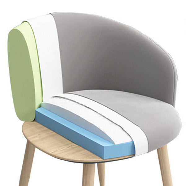 Modern Style Metal Arm Chair Upholstered Fabric Dining Side Chair(Set of 2) Clearhalo 'Dining Chairs' 'Dining Tables & Seating' 'dining_chair' 'furn' 'furn_dining_chair' 'Furniture' 'furniture_dining_chair' 'Kitchen & Dining Furniture' 4832511