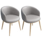 Modern Style Metal Arm Chair Upholstered Fabric Dining Side Chair(Set of 2) Light Gray 2 Piece Set Clearhalo 'Dining Chairs' 'Dining Tables & Seating' 'dining_chair' 'furn' 'furn_dining_chair' 'Furniture' 'furniture_dining_chair' 'Kitchen & Dining Furniture' 4832516