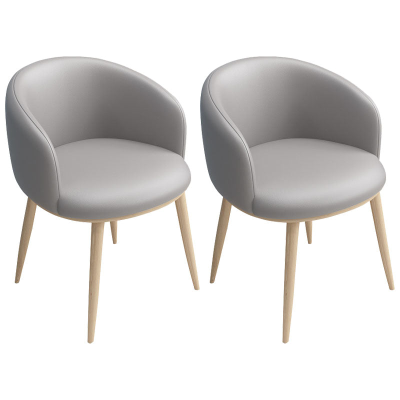 Modern Style Metal Arm Chair Upholstered Fabric Dining Side Chair(Set of 2) Light Gray 2 Piece Set Clearhalo 'Dining Chairs' 'Dining Tables & Seating' 'dining_chair' 'furn' 'furn_dining_chair' 'Furniture' 'furniture_dining_chair' 'Kitchen & Dining Furniture' 4832516