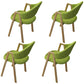Modern Metal Arm Chair Open Back Dining Side Chair with Upholstered(Set of 4) Wood-Green 4 Piece Set Clearhalo 'Dining Chairs' 'Dining Tables & Seating' 'dining_chair' 'furn' 'furn_dining_chair' 'Furniture' 'furniture_dining_chair' 'Kitchen & Dining Furniture' 4832520