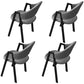 Modern Metal Arm Chair Open Back Dining Side Chair with Upholstered(Set of 4) Dark Gray 4 Piece Set Clearhalo 'Dining Chairs' 'Dining Tables & Seating' 'dining_chair' 'furn' 'furn_dining_chair' 'Furniture' 'furniture_dining_chair' 'Kitchen & Dining Furniture' 4832522
