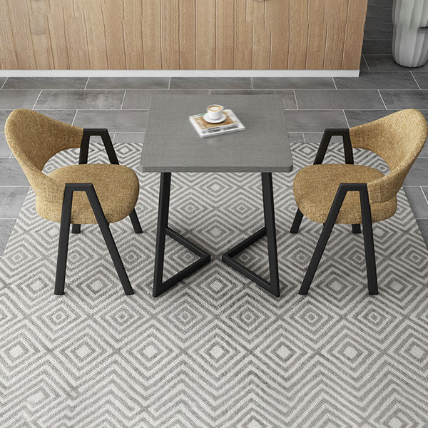 Modern Metal Arm Chair Open Back Dining Side Chair with Upholstered(Set of 4) Clearhalo 'Dining Chairs' 'Dining Tables & Seating' 'dining_chair' 'furn' 'furn_dining_chair' 'Furniture' 'furniture_dining_chair' 'Kitchen & Dining Furniture' 4832523