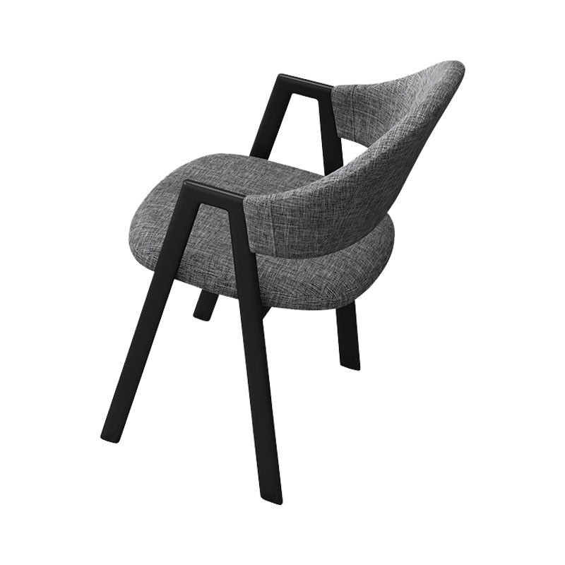 Modern Metal Arm Chair Open Back Dining Side Chair with Upholstered(Set of 4) Clearhalo 'Dining Chairs' 'Dining Tables & Seating' 'dining_chair' 'furn' 'furn_dining_chair' 'Furniture' 'furniture_dining_chair' 'Kitchen & Dining Furniture' 4832526