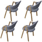 Modern Metal Arm Chair Open Back Dining Side Chair with Upholstered(Set of 4) Gray-Blue 4 Piece Set Clearhalo 'Dining Chairs' 'Dining Tables & Seating' 'dining_chair' 'furn' 'furn_dining_chair' 'Furniture' 'furniture_dining_chair' 'Kitchen & Dining Furniture' 4832527