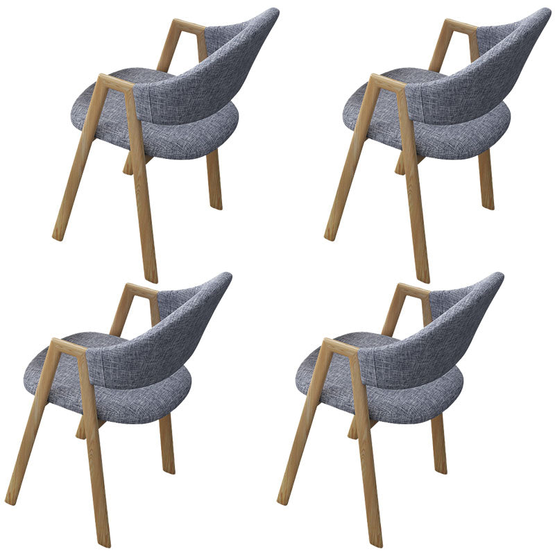 Modern Metal Arm Chair Open Back Dining Side Chair with Upholstered(Set of 4) Gray-Blue 4 Piece Set Clearhalo 'Dining Chairs' 'Dining Tables & Seating' 'dining_chair' 'furn' 'furn_dining_chair' 'Furniture' 'furniture_dining_chair' 'Kitchen & Dining Furniture' 4832527