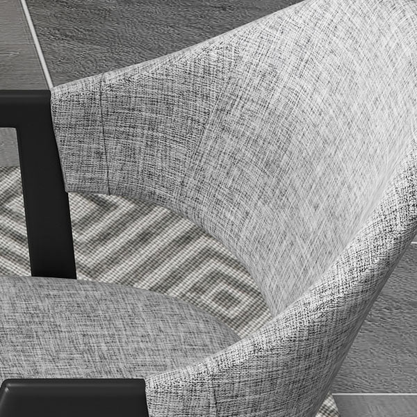 Modern Metal Arm Chair Open Back Dining Side Chair with Upholstered(Set of 4) Clearhalo 'Dining Chairs' 'Dining Tables & Seating' 'dining_chair' 'furn' 'furn_dining_chair' 'Furniture' 'furniture_dining_chair' 'Kitchen & Dining Furniture' 4832533