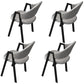 Modern Metal Arm Chair Open Back Dining Side Chair with Upholstered(Set of 4) Light Gray-Black 4 Piece Set Clearhalo 'Dining Chairs' 'Dining Tables & Seating' 'dining_chair' 'furn' 'furn_dining_chair' 'Furniture' 'furniture_dining_chair' 'Kitchen & Dining Furniture' 4832538