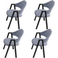 Modern Metal Arm Chair Open Back Dining Side Chair with Upholstered(Set of 4) Blue 4 Piece Set Clearhalo 'Dining Chairs' 'Dining Tables & Seating' 'dining_chair' 'furn' 'furn_dining_chair' 'Furniture' 'furniture_dining_chair' 'Kitchen & Dining Furniture' 4832539