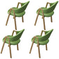Modern Metal Arm Chair Open Back Dining Side Chair with Upholstered(Set of 4) Green 4 Piece Set Clearhalo 'Dining Chairs' 'Dining Tables & Seating' 'dining_chair' 'furn' 'furn_dining_chair' 'Furniture' 'furniture_dining_chair' 'Kitchen & Dining Furniture' 4832542