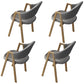 Modern Metal Arm Chair Open Back Dining Side Chair with Upholstered(Set of 4) Wood-Grey 4 Piece Set Clearhalo 'Dining Chairs' 'Dining Tables & Seating' 'dining_chair' 'furn' 'furn_dining_chair' 'Furniture' 'furniture_dining_chair' 'Kitchen & Dining Furniture' 4832544