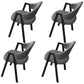 Modern Metal Arm Chair Open Back Dining Side Chair with Upholstered(Set of 4) Dark Gray-Black 4 Piece Set Clearhalo 'Dining Chairs' 'Dining Tables & Seating' 'dining_chair' 'furn' 'furn_dining_chair' 'Furniture' 'furniture_dining_chair' 'Kitchen & Dining Furniture' 4832545