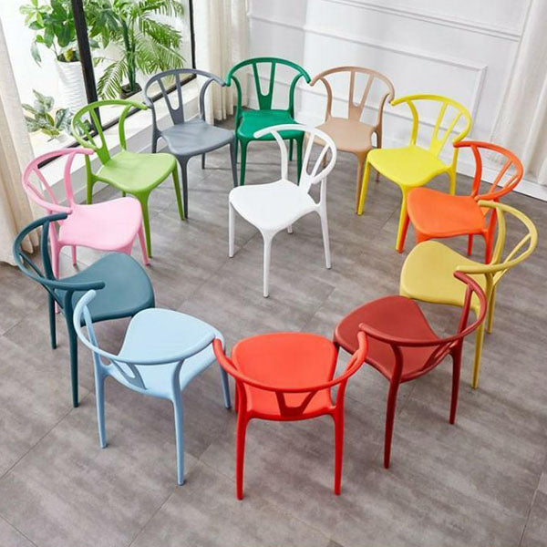 Contemporary Plastic Kitchen and Dining Room Chair Slat Back Side Chair Clearhalo 'Dining Chairs' 'Dining Tables & Seating' 'dining_chair' 'furn' 'furn_dining_chair' 'Furniture' 'furniture_dining_chair' 'Kitchen & Dining Furniture' 4832555