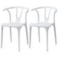 Contemporary Plastic Kitchen and Dining Room Chair Slat Back Side Chair White 2 Piece Set Clearhalo 'Dining Chairs' 'Dining Tables & Seating' 'dining_chair' 'furn' 'furn_dining_chair' 'Furniture' 'furniture_dining_chair' 'Kitchen & Dining Furniture' 4832568